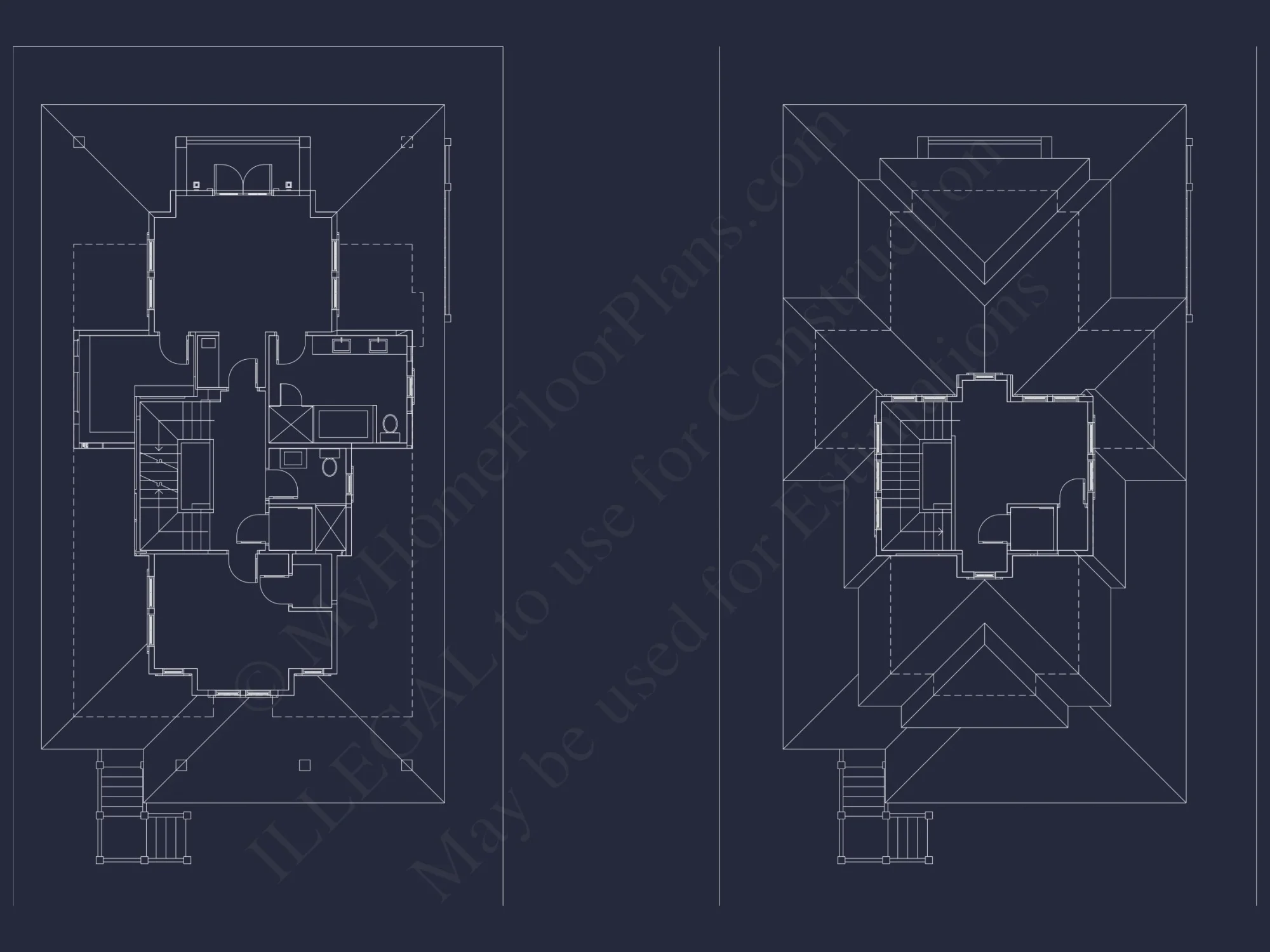 Beach house Plan with 3 Floors, CAD Architecture and Blueprint