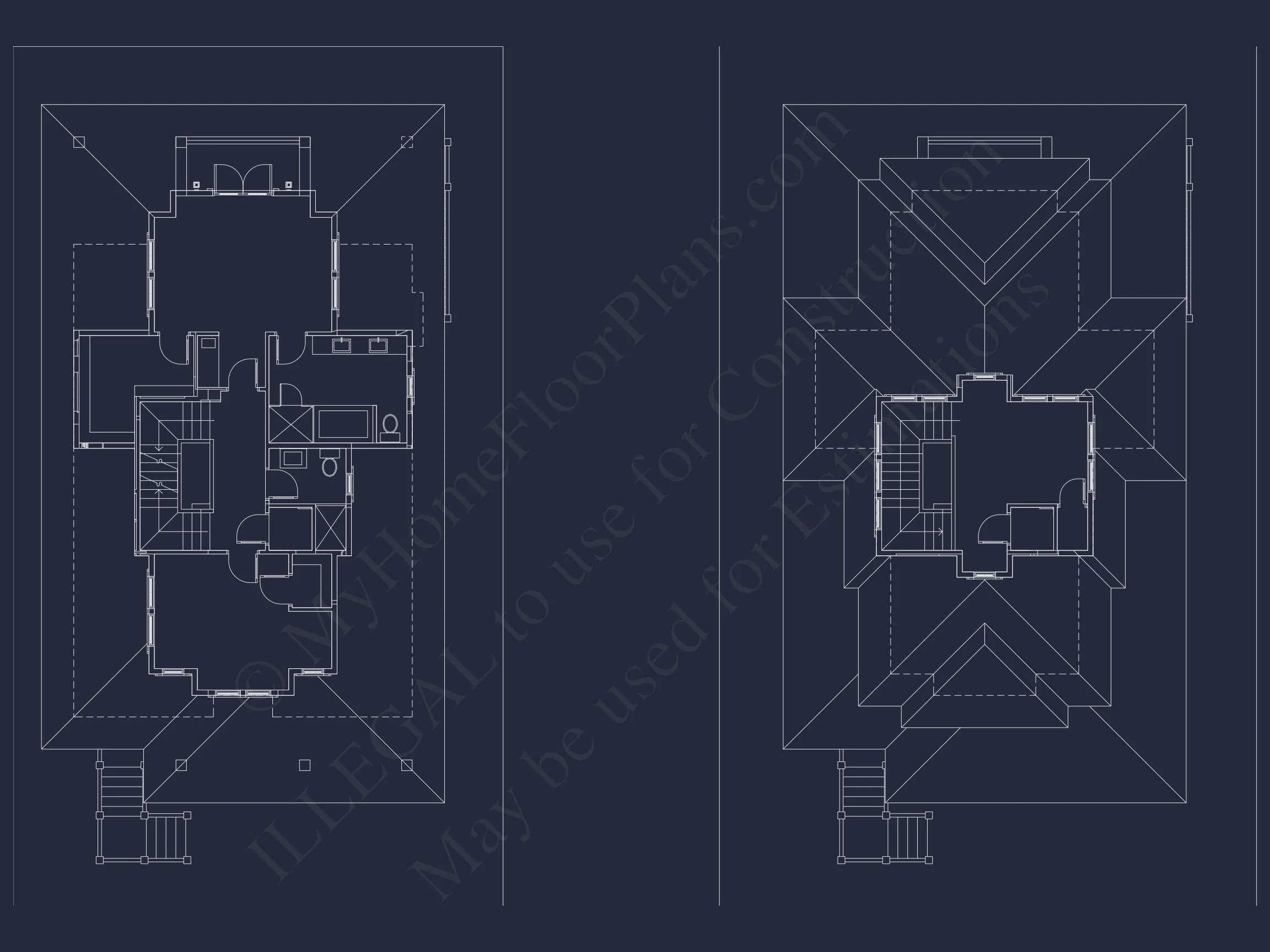 Beach house Plan with 3 Floors, CAD Architecture and Blueprint