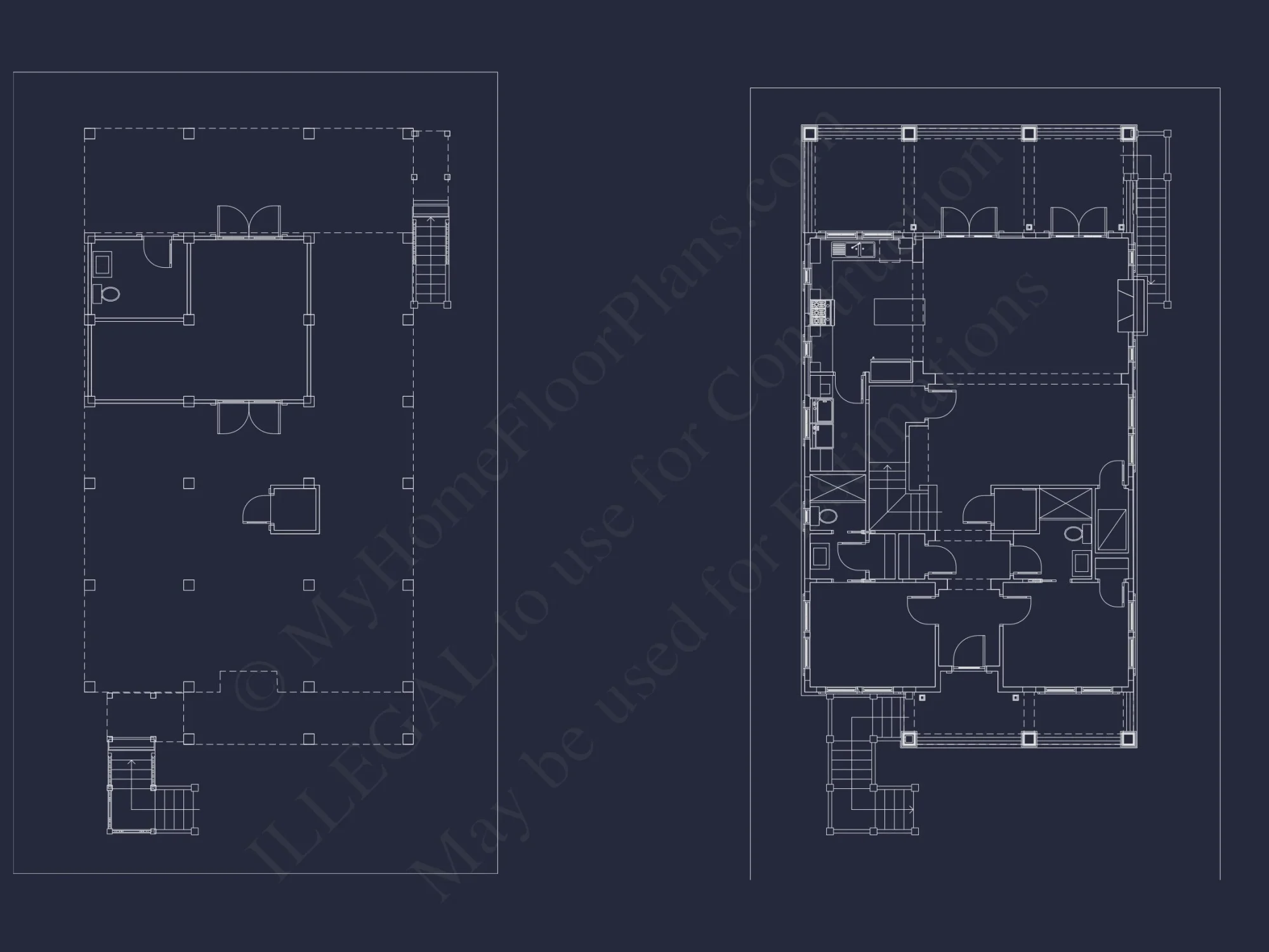 Beach house Plan with 3 Floors, CAD Architecture and Blueprint