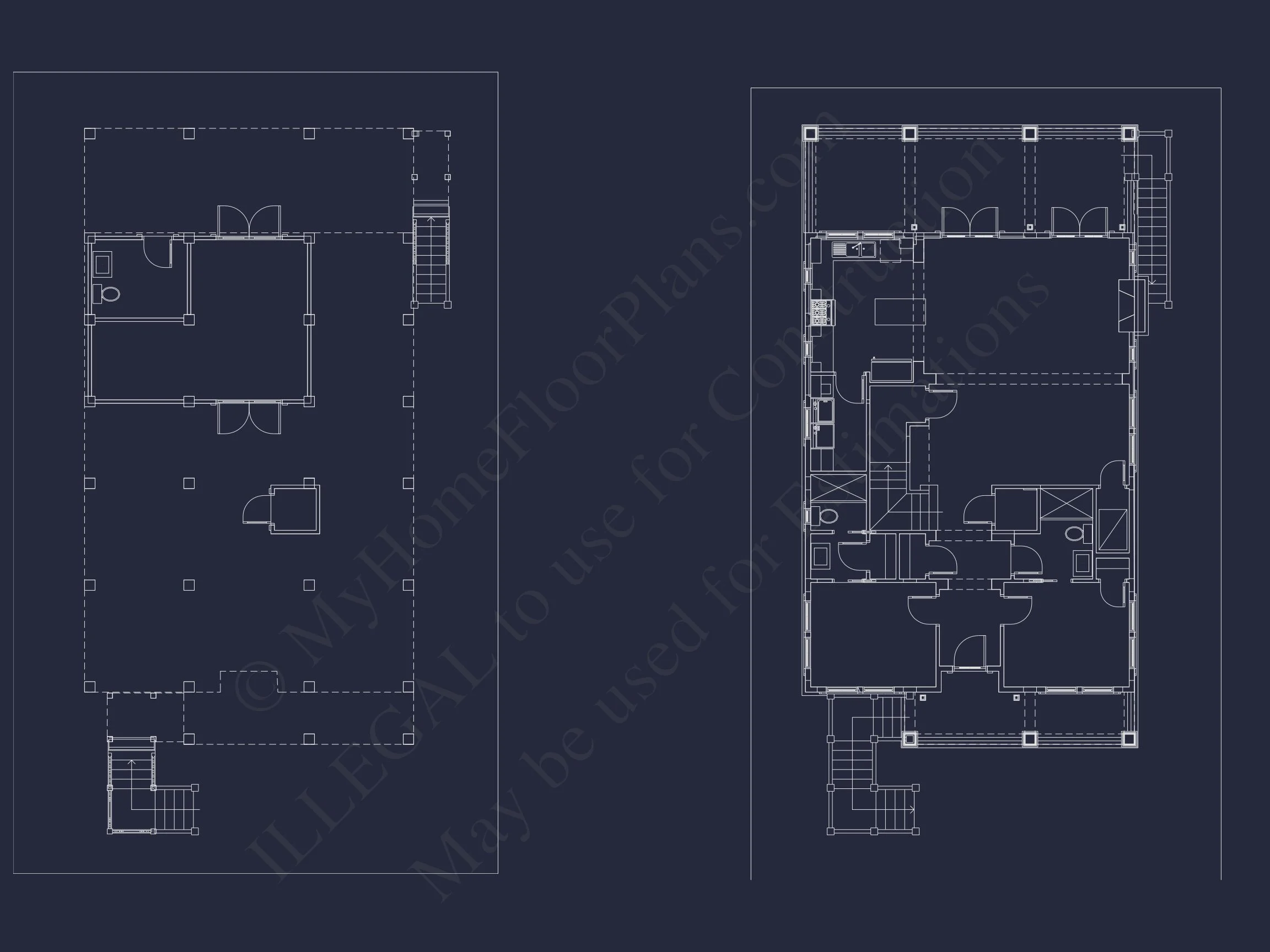 Beach house Plan with 3 Floors, CAD Architecture and Blueprint