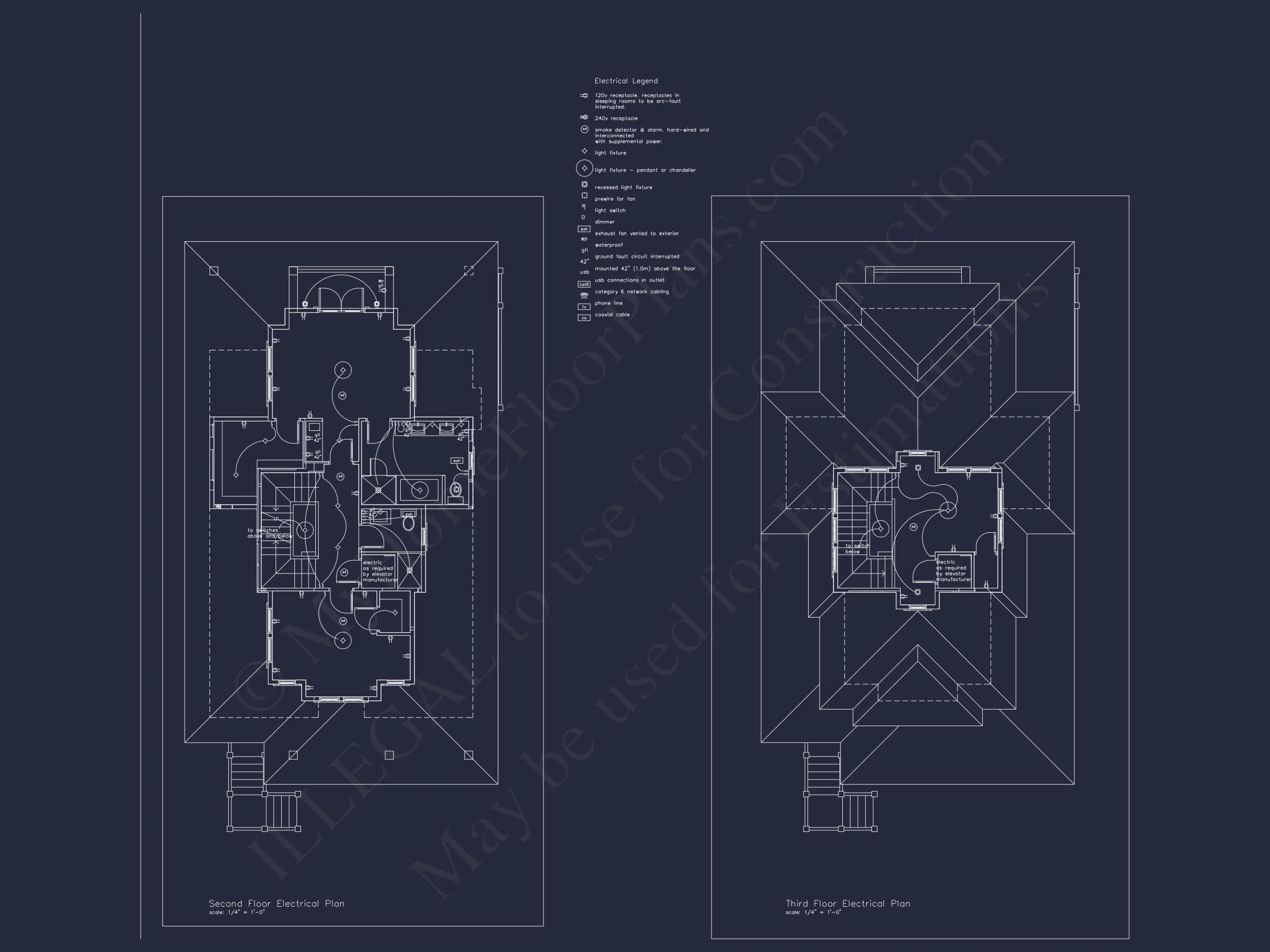 Beach house Plan with 3 Floors, CAD Architecture and Blueprint