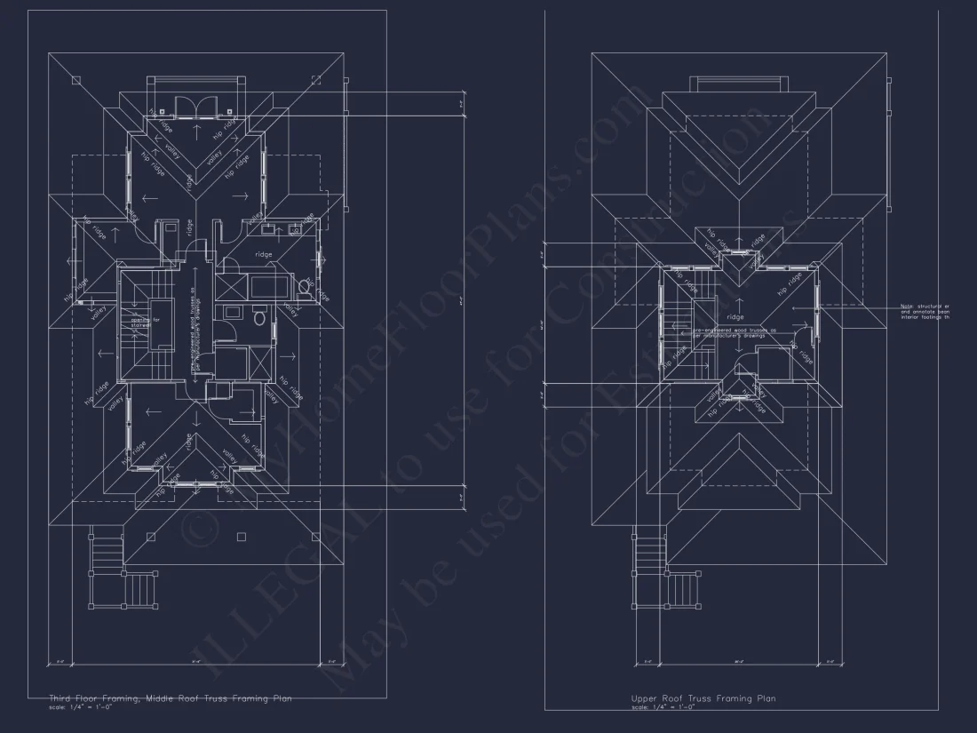 Beach house Plan with 3 Floors, CAD Architecture and Blueprint