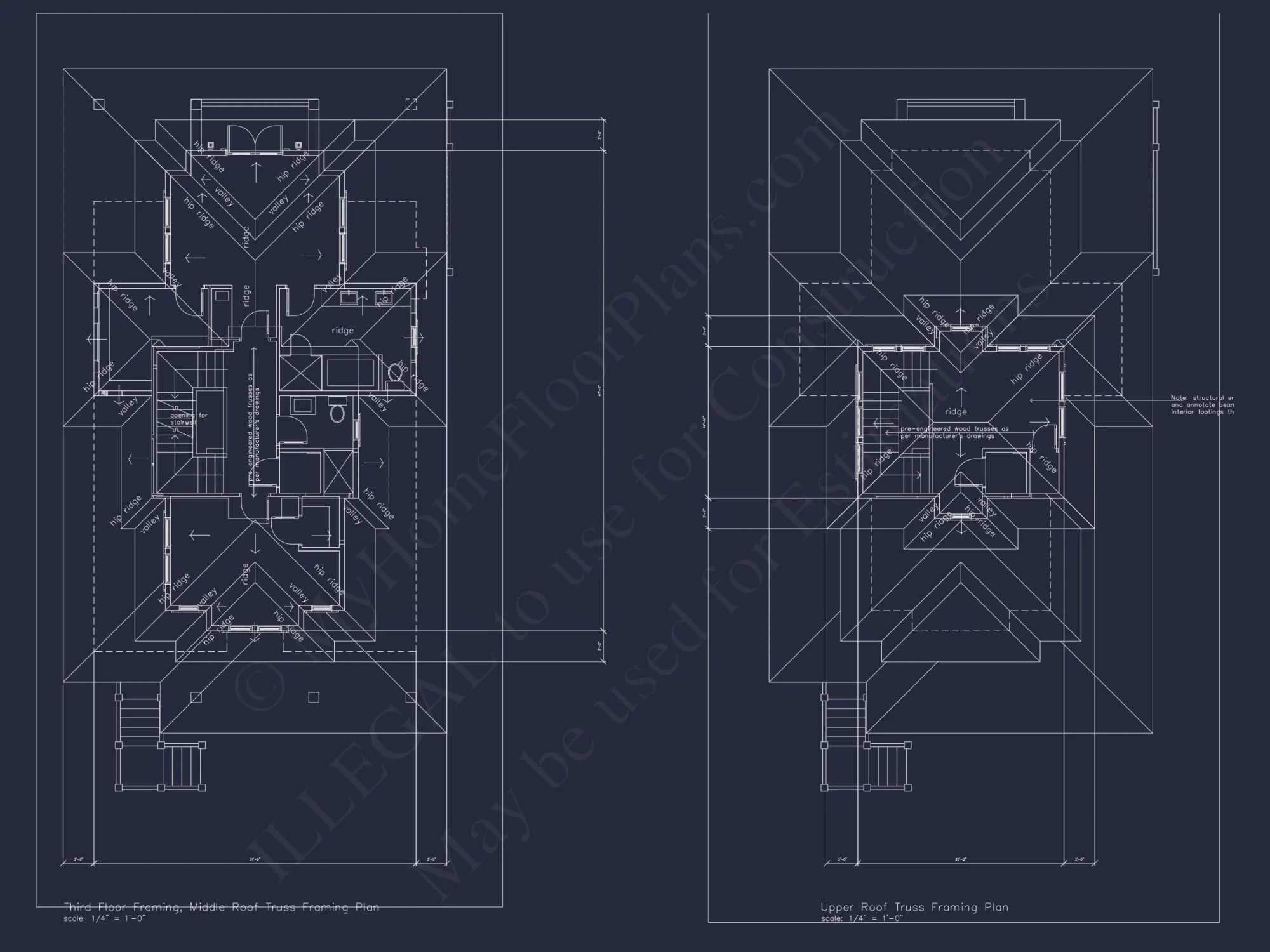 Beach house Plan with 3 Floors, CAD Architecture and Blueprint