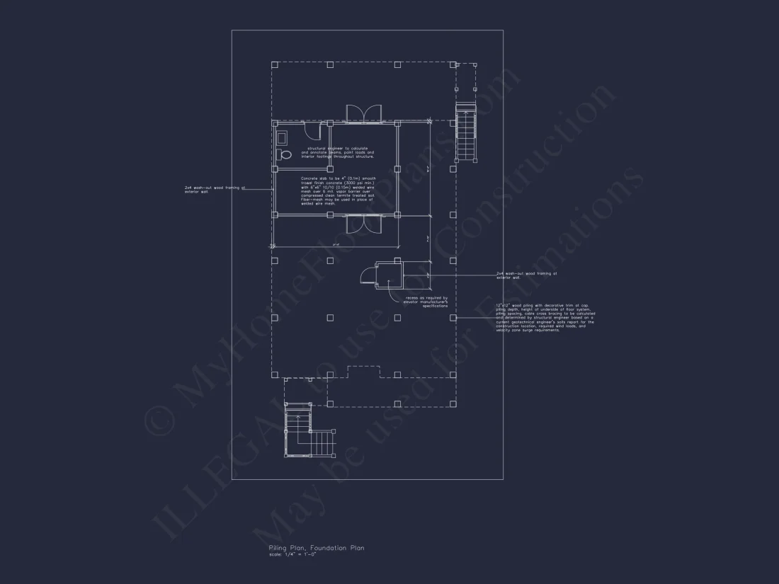 Beach house Plan with 3 Floors, CAD Architecture and Blueprint