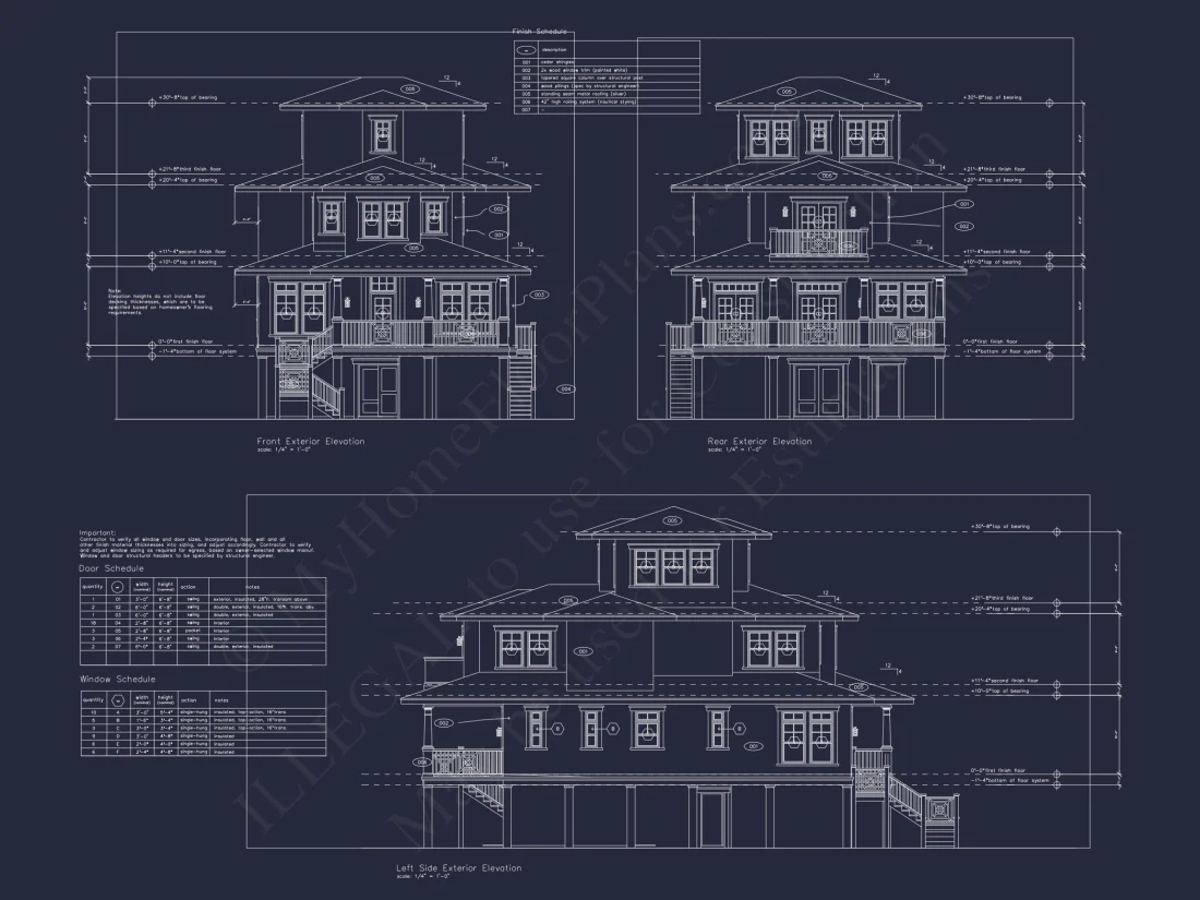 Beach house Plan with 3 Floors, CAD Architecture and Blueprint
