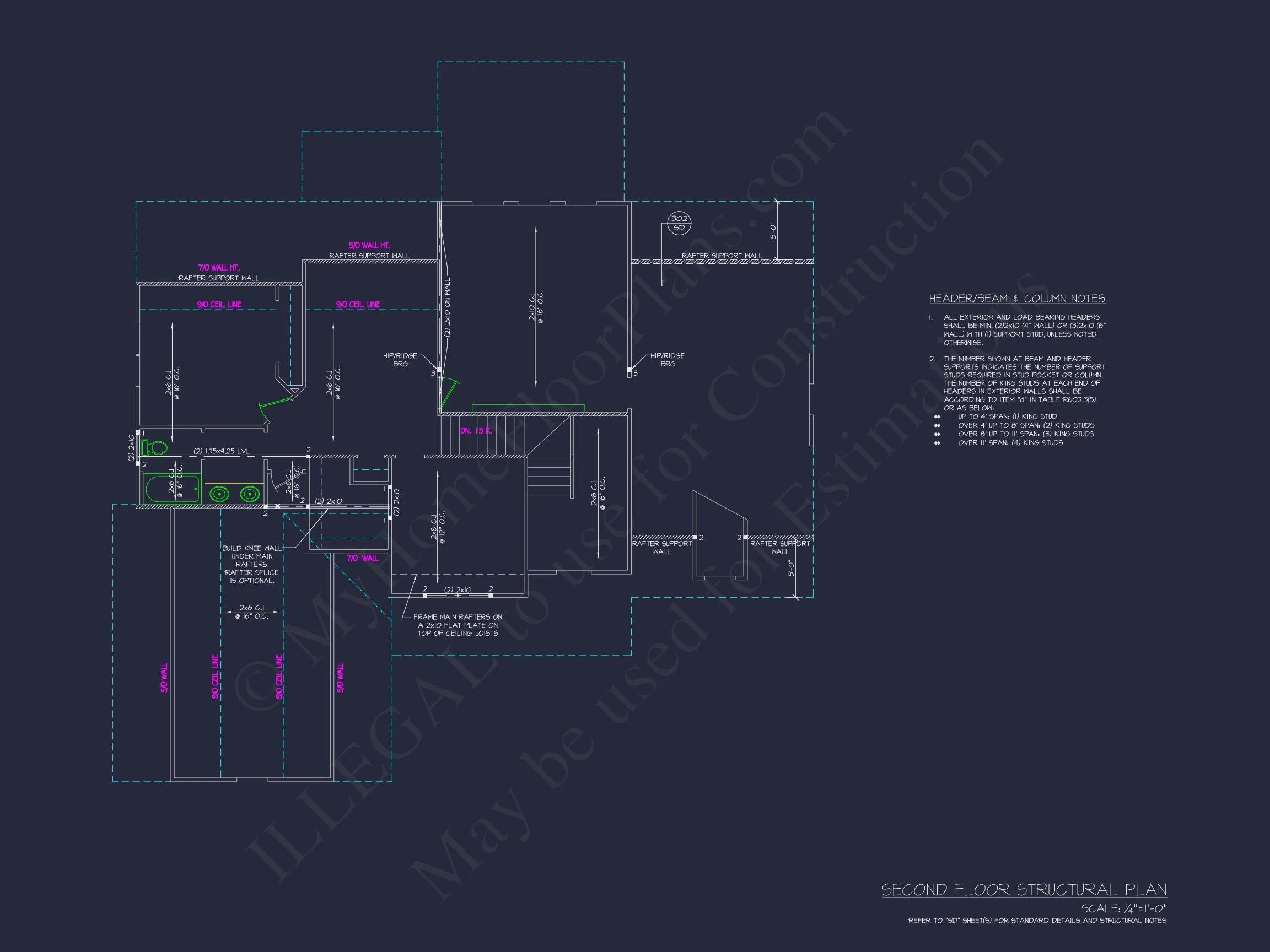 19-1632 HOUSE PLAN - Stunning House CAD Floor Plan with 4 Bedrooms and 2 Garage Bays 10 Stunning house CAD Floor Plan with 4 Bedrooms and 2 Garage Bays