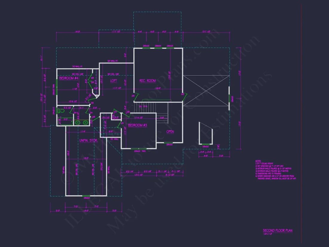 Stunning house CAD Floor Plan with 4 Bedrooms and 2 Garage Bays