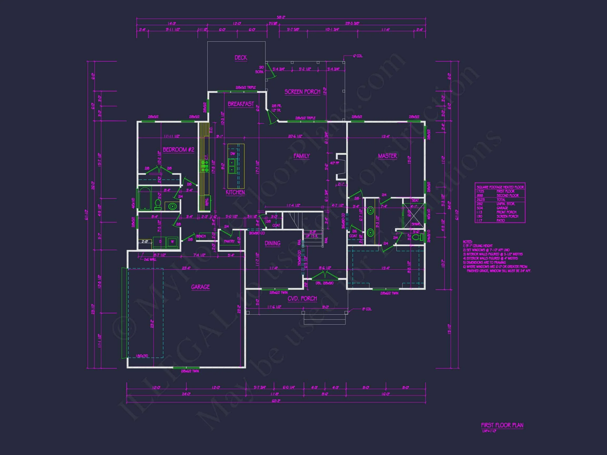 19-1632 HOUSE PLAN - Stunning House CAD Floor Plan with 4 Bedrooms and 2 Garage Bays 6 Stunning house CAD Floor Plan with 4 Bedrooms and 2 Garage Bays