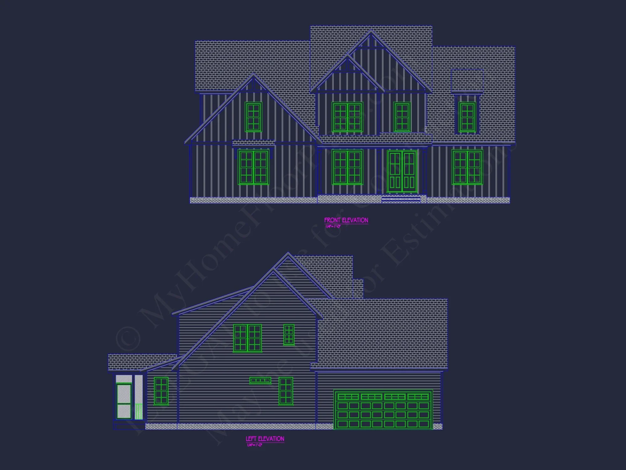 Stunning house CAD Floor Plan with 4 Bedrooms and 2 Garage Bays