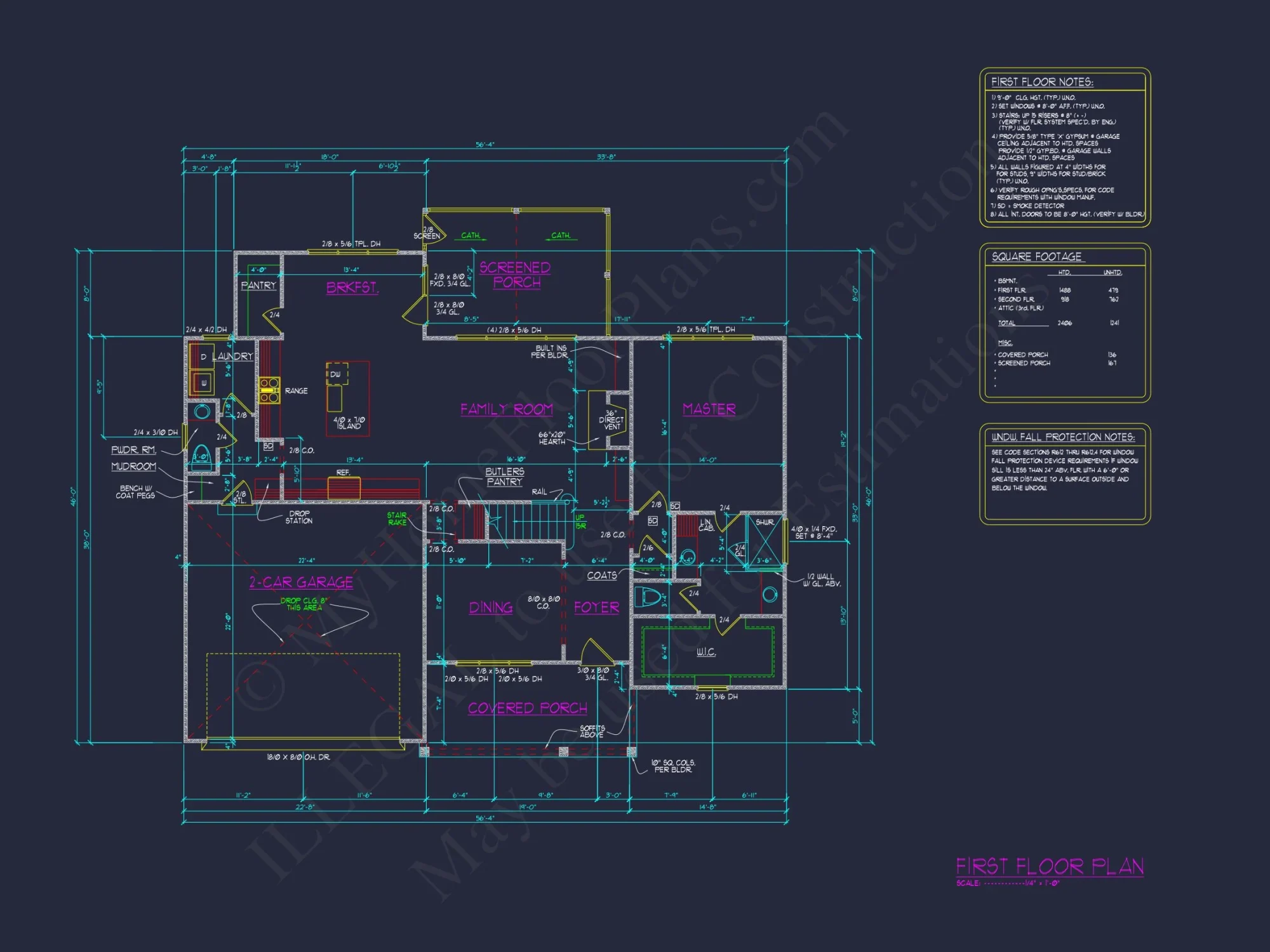 Beautiful house Plan with 2 Floors, Craftsman Designs & CAD