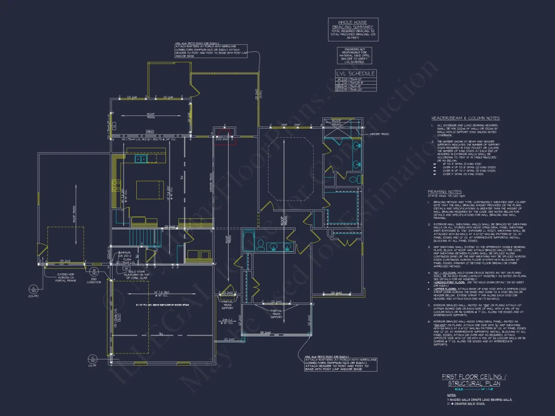 Craftsman house Plan with 4 Bedrooms, Spacious CAD Designs
