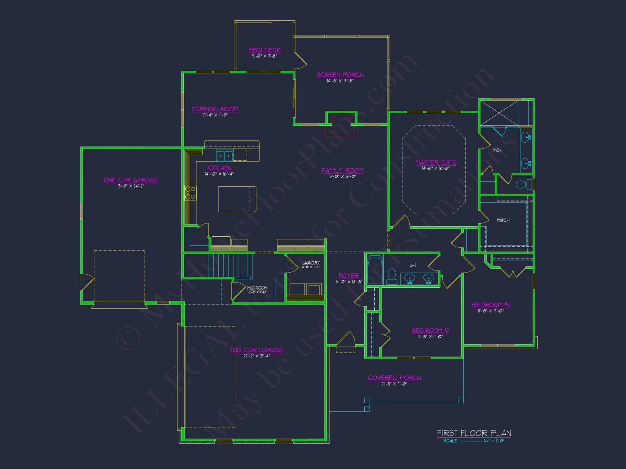 Craftsman house Plan with 4 Bedrooms, Spacious CAD Designs