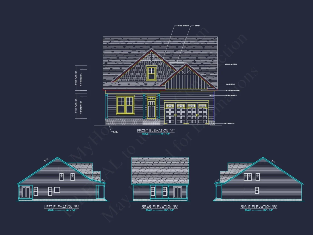 Charming 2-Story Craftsman house Plan with Detailed CAD Designs