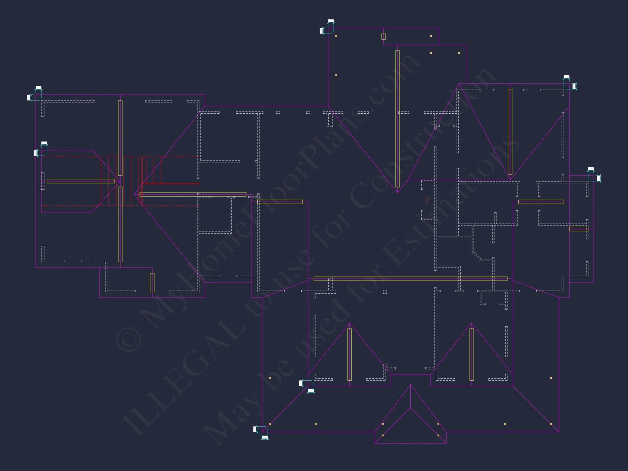 Colonial Farmhouse CAD house Floor Plan with Traditional Designs