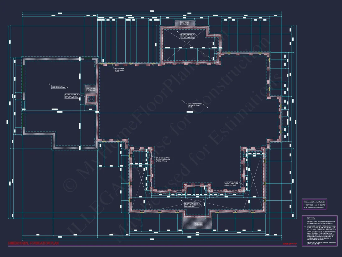 Colonial Farmhouse CAD house Floor Plan with Traditional Designs
