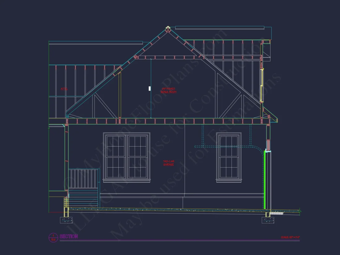 Colonial Farmhouse CAD house Floor Plan with Traditional Designs