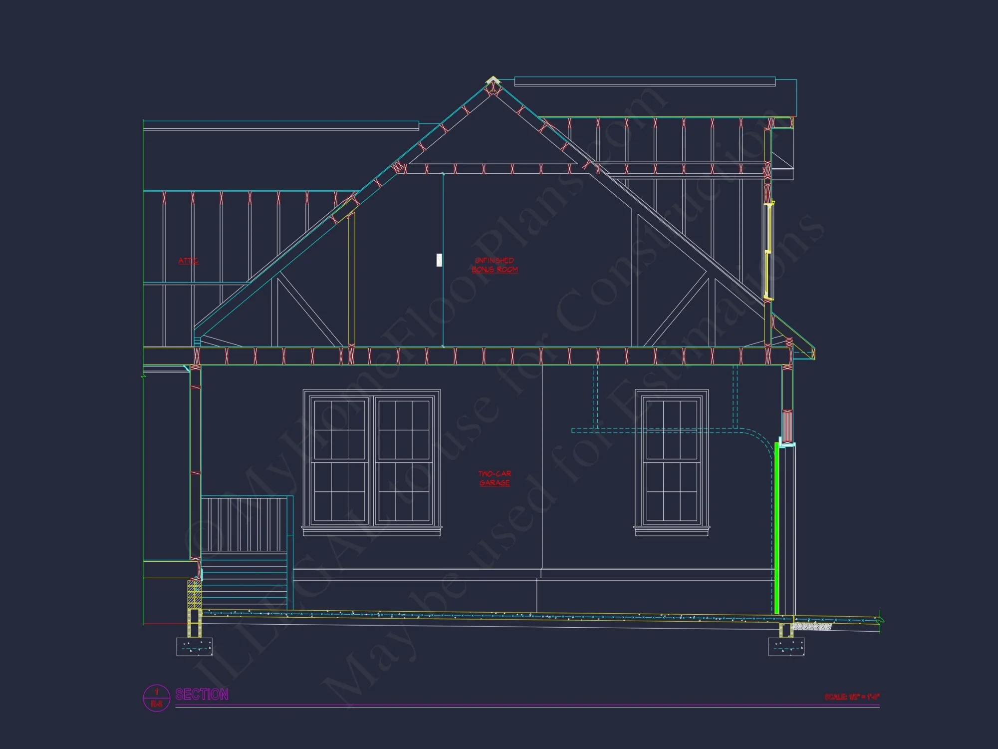 Colonial Farmhouse CAD house Floor Plan with Traditional Designs