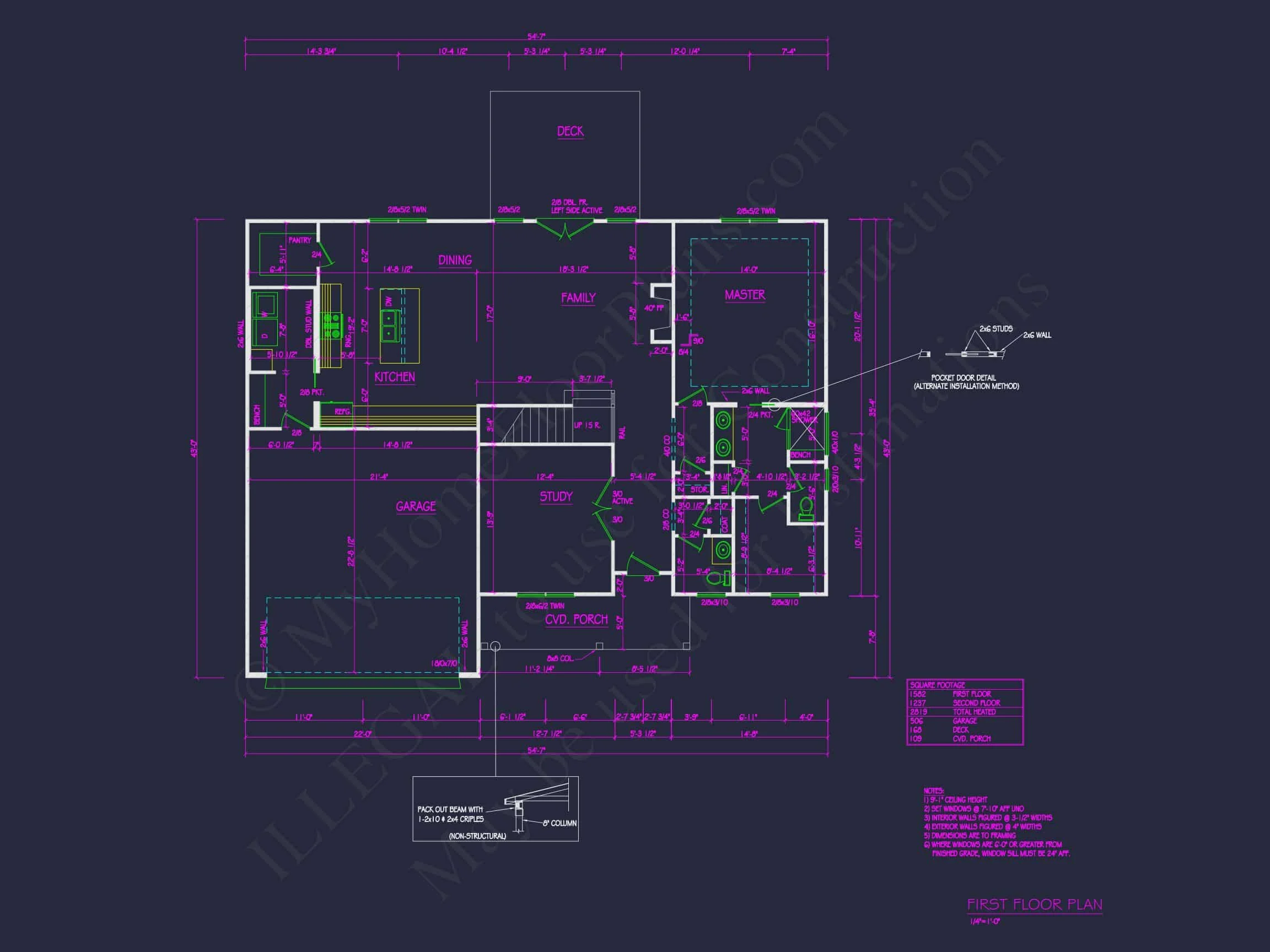 Colonial Farmhouse house Plan with 2 Floors and 4 Bedrooms