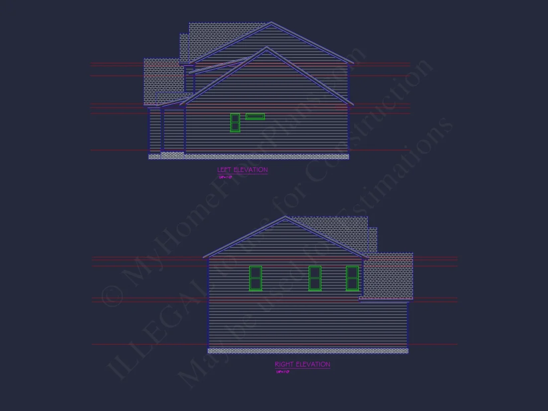 Colonial Farmhouse house Plan with 2 Floors and 4 Bedrooms