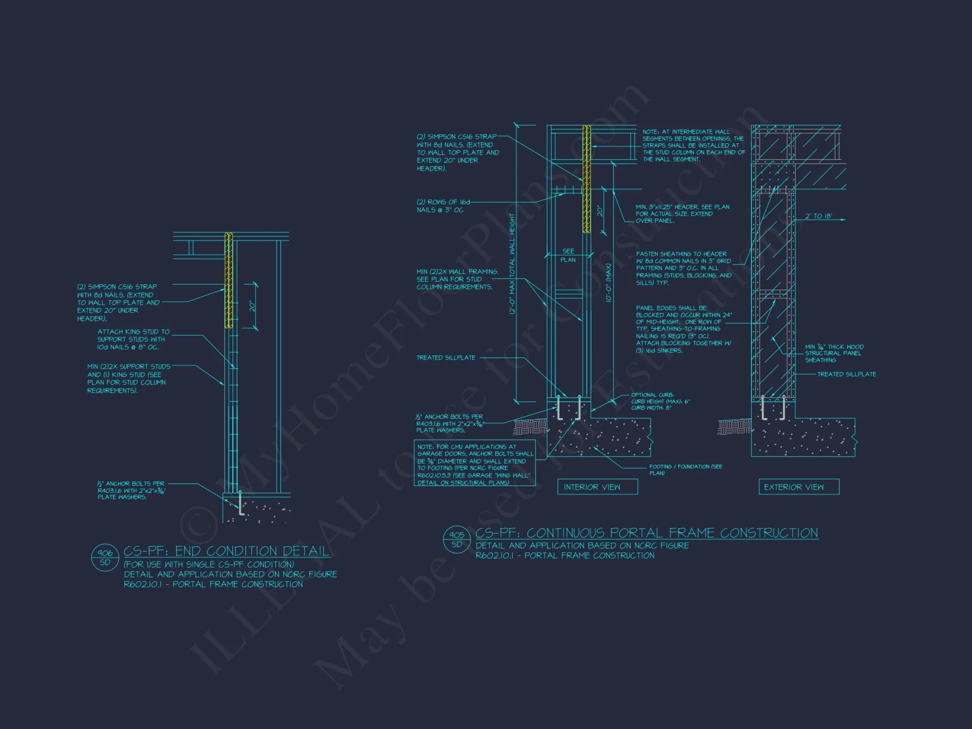 Modern Craftsman house Floor Plan with CAD Designs and Blueprint