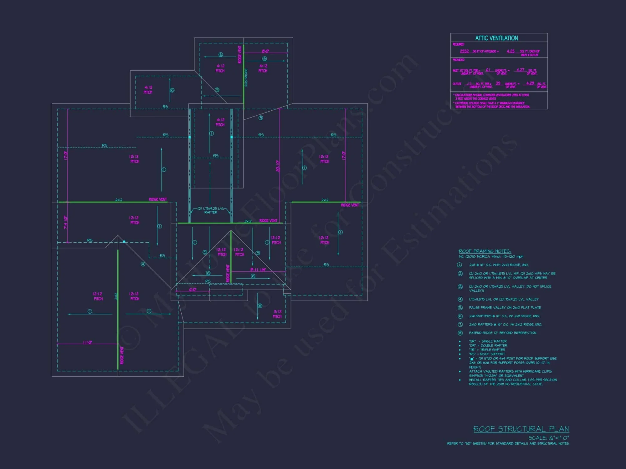 Modern Craftsman house Floor Plan with CAD Designs and Blueprint