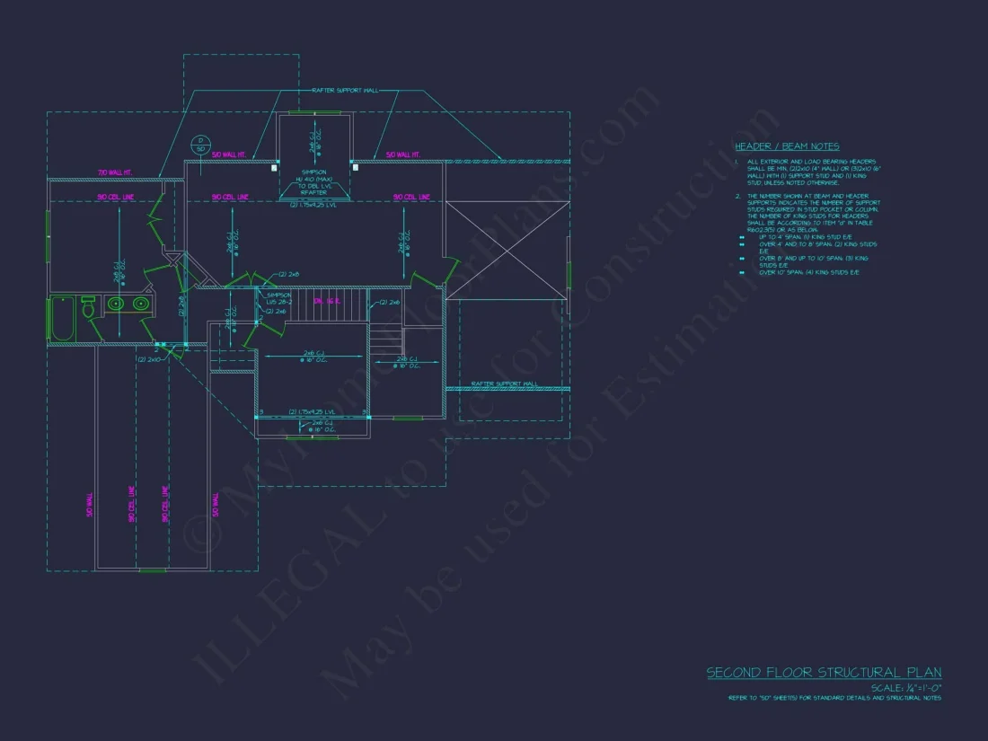 Modern Craftsman house Floor Plan with CAD Designs and Blueprint