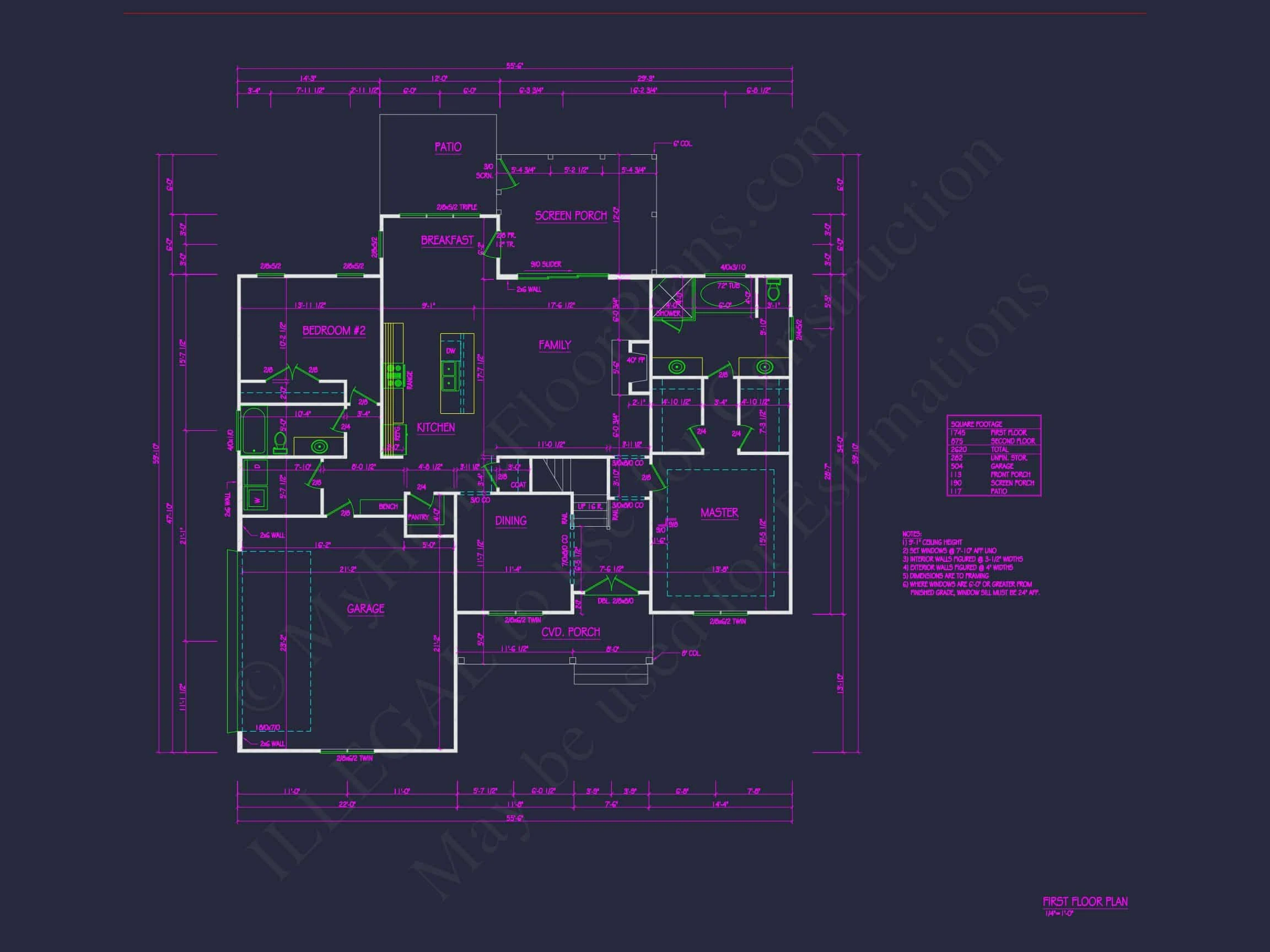 19-1368 HOUSE PLAN - Modern Craftsman House Floor Plan with CAD Designs and Blueprint 6 Modern Craftsman house Floor Plan with CAD Designs and Blueprint