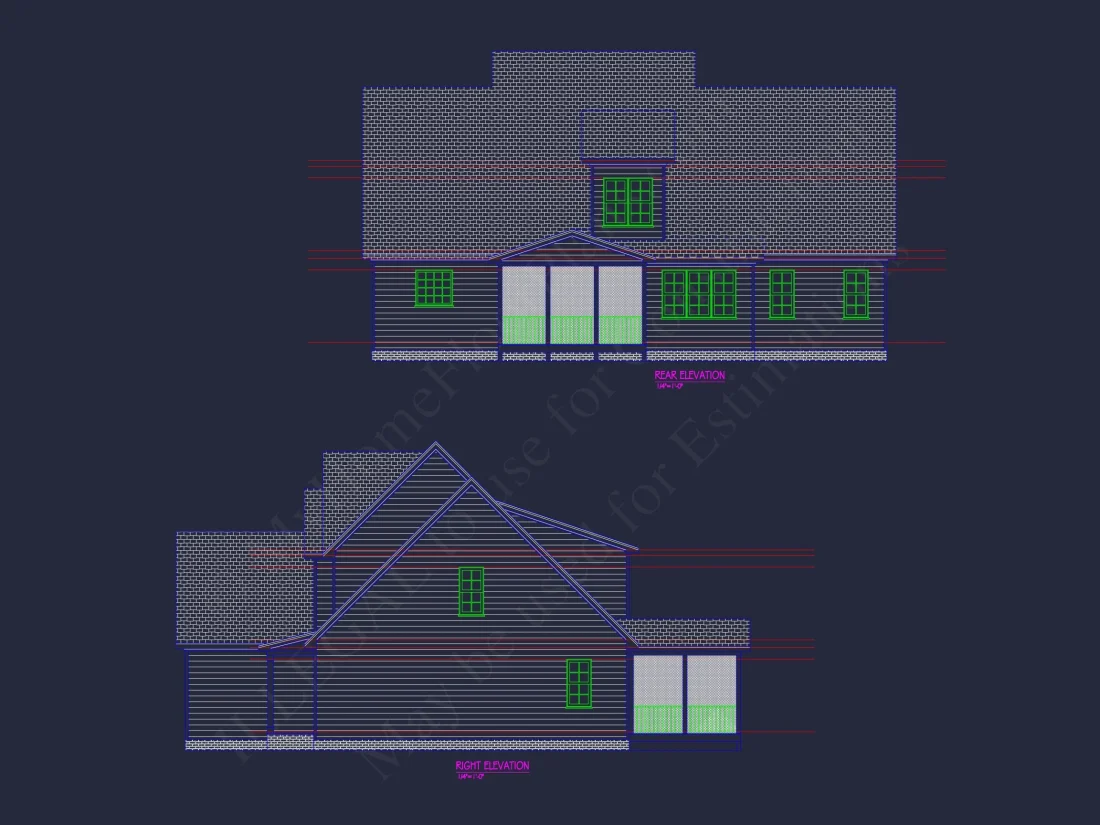 Modern Craftsman house Floor Plan with CAD Designs and Blueprint