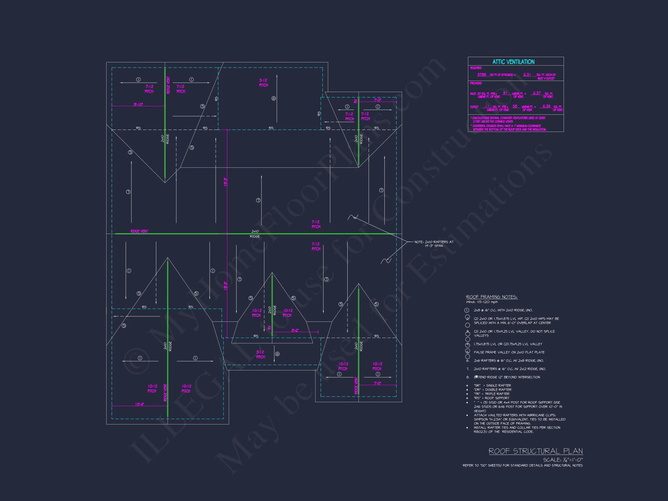 Traditional house Plan with CAD Blueprint and Open Floor Design