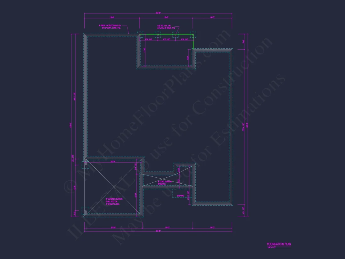 Traditional house Plan with CAD Blueprint and Open Floor Design