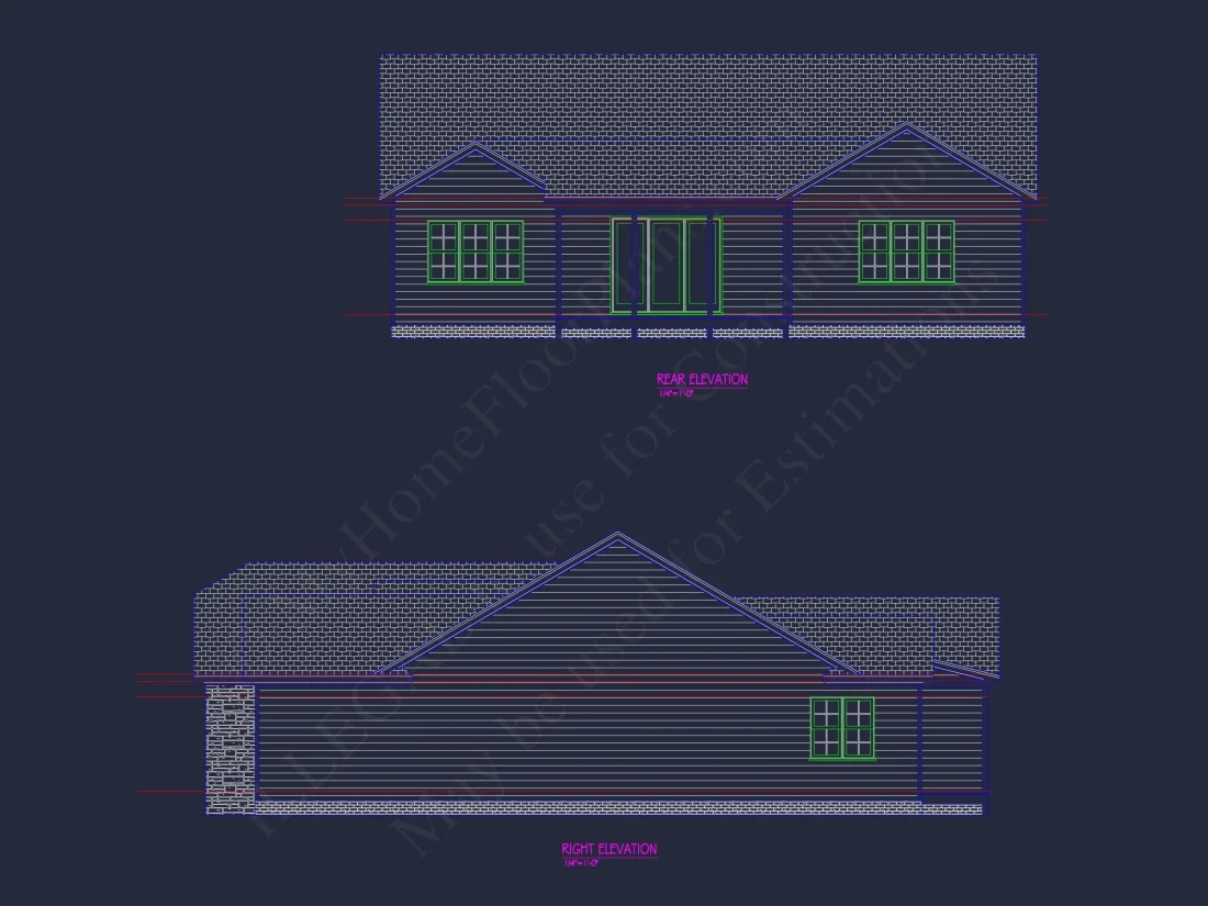 Traditional house Plan with CAD Blueprint and Open Floor Design