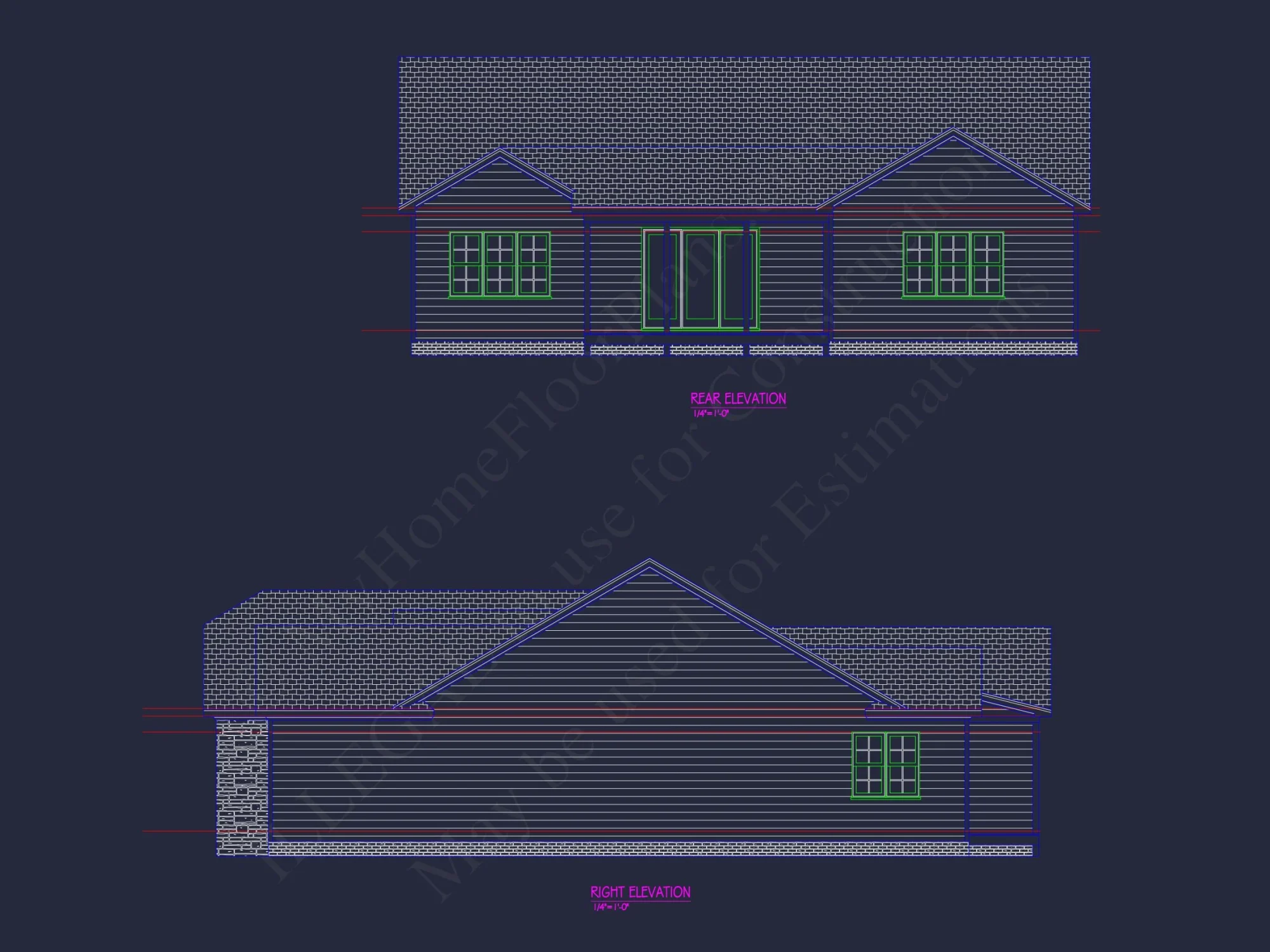 Traditional house Plan with CAD Blueprint and Open Floor Design