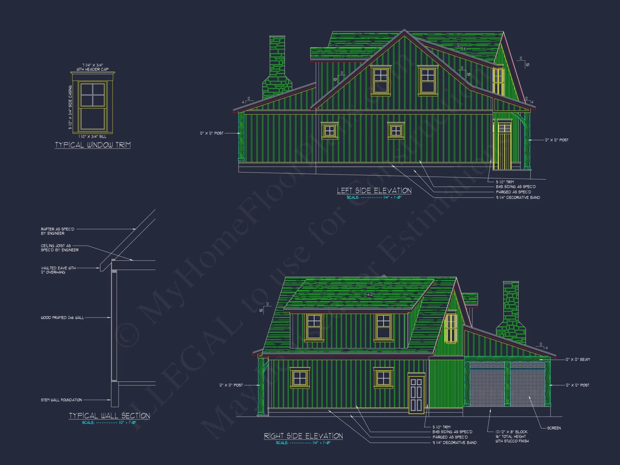 "Alt text: Elegant house floor plan with detailed CAD design blueprints number 86"