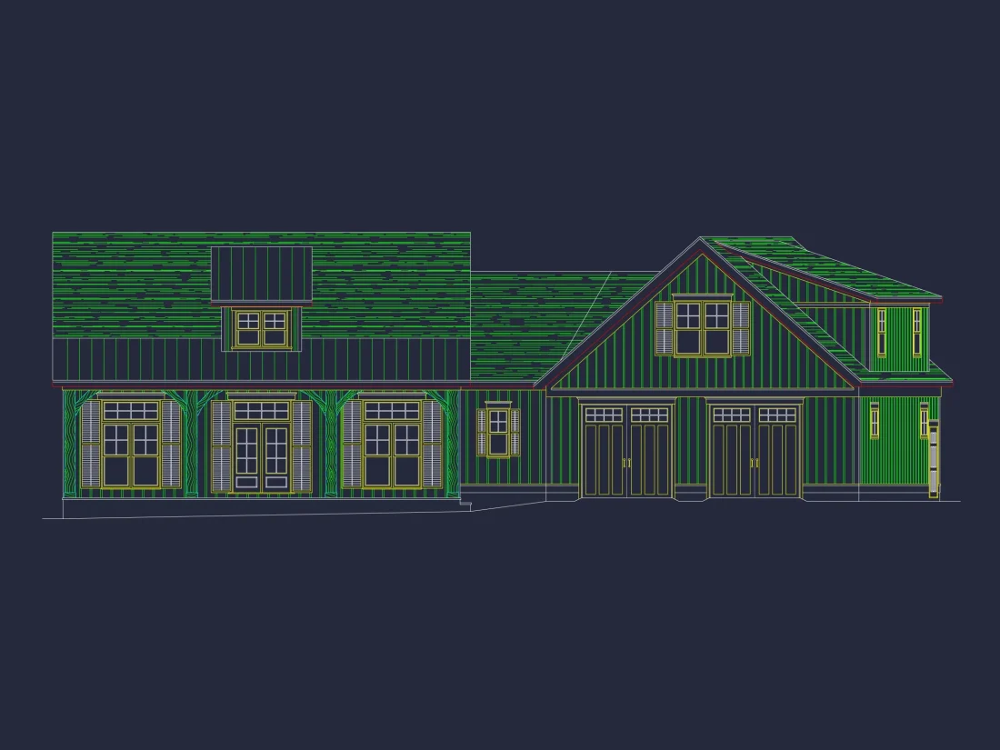 "Blueprints of an elegant house floor plan with detailed CAD designs"