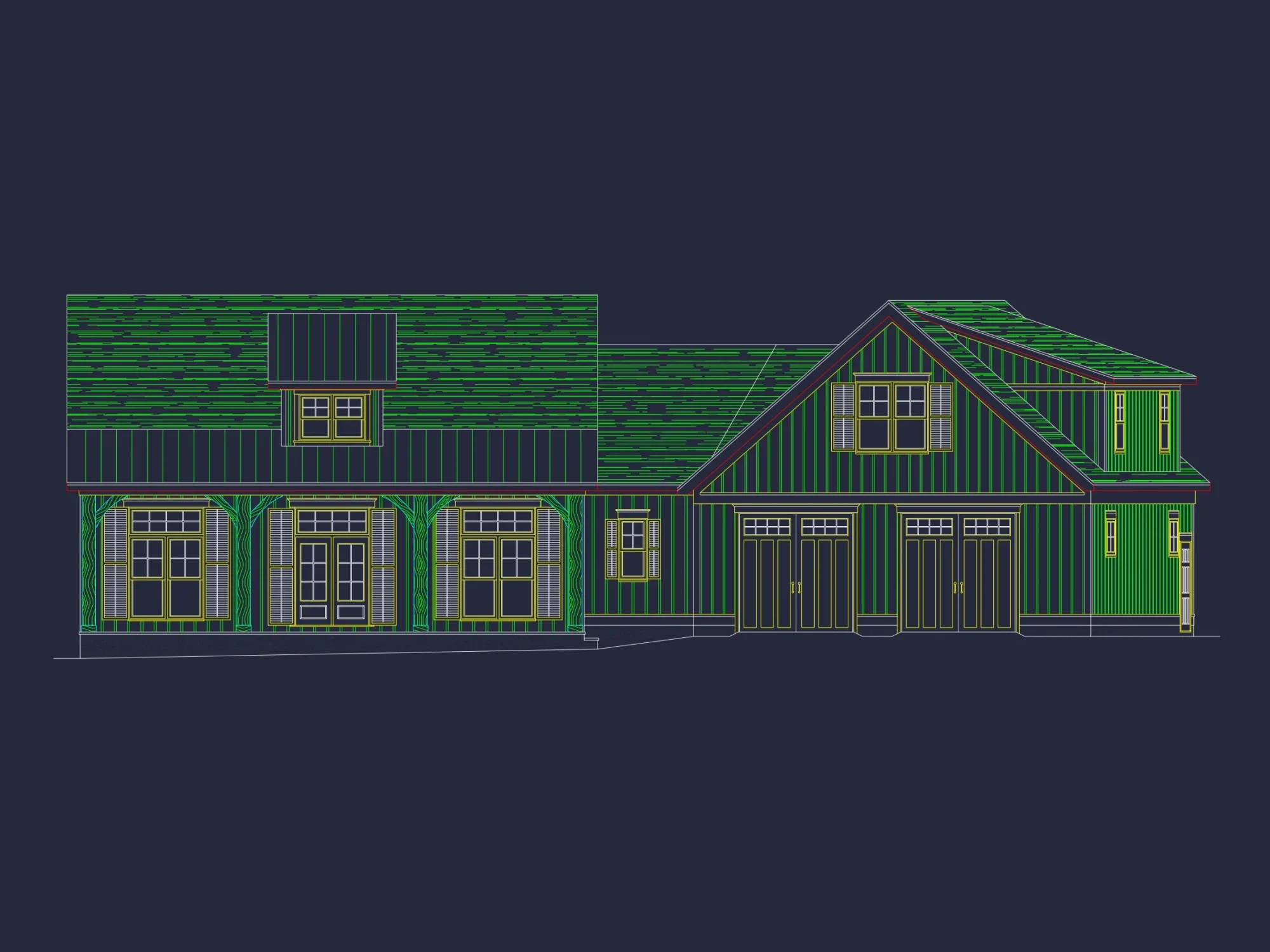 "Blueprints of an elegant house floor plan with detailed CAD designs"