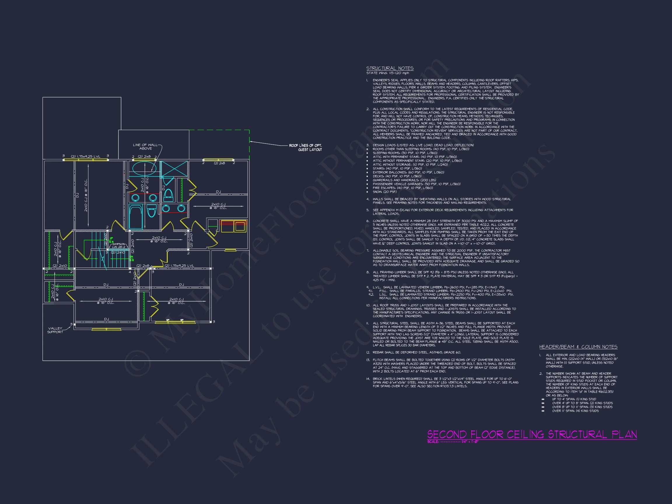 Modern 2.5 Story house Plan with CAD Blueprint Designs