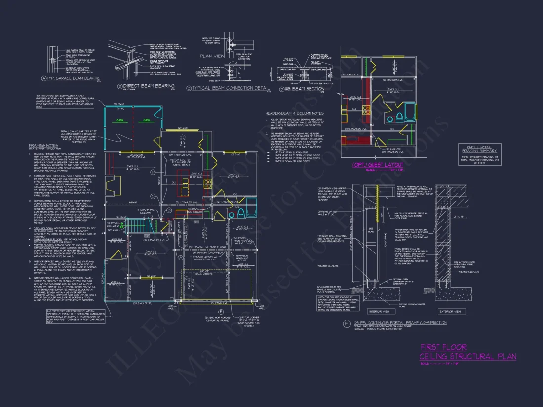 Modern 2.5 Story house Plan with CAD Blueprint Designs