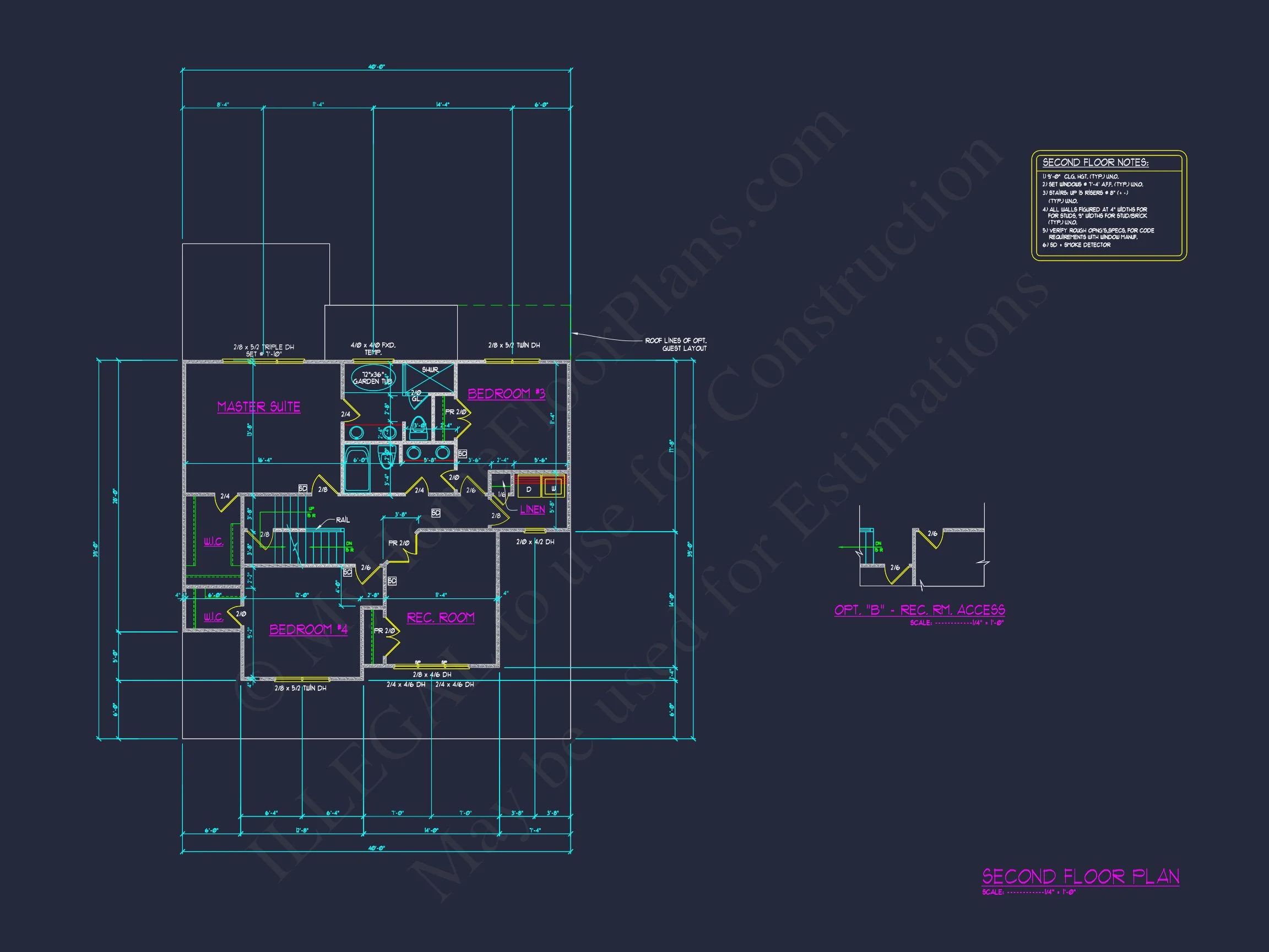 Modern 2.5 Story house Plan with CAD Blueprint Designs