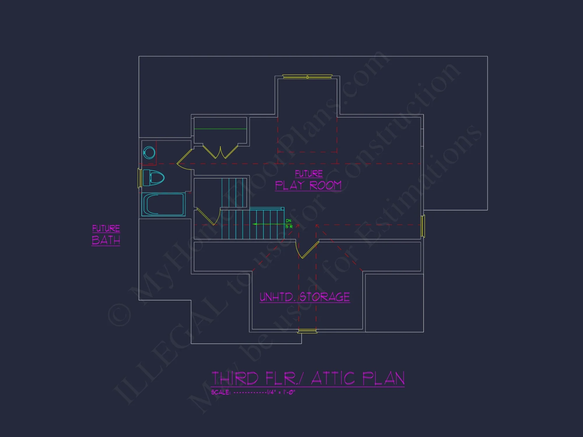 Modern 2.5 Story house Plan with CAD Blueprint Designs