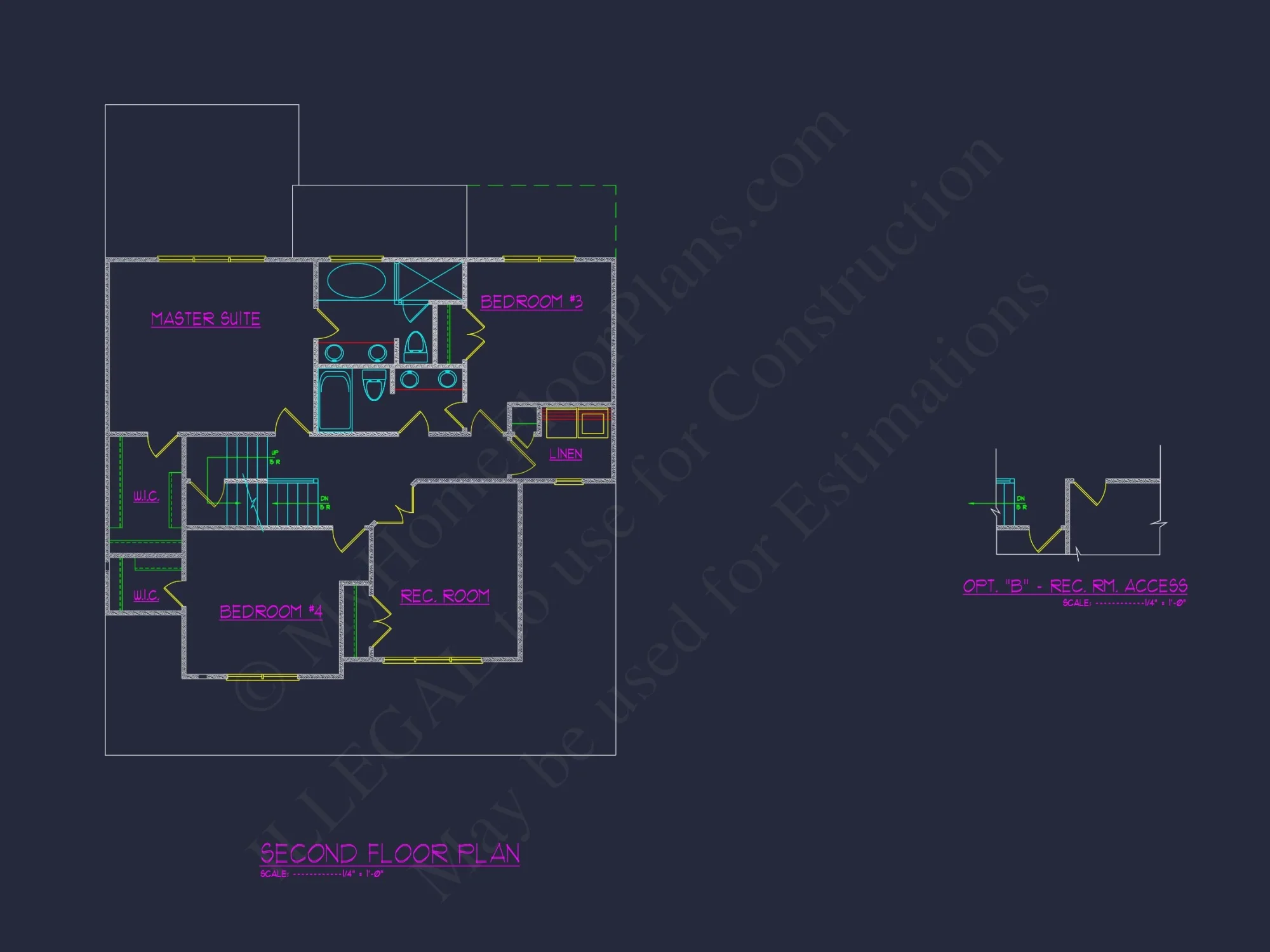 Modern 2.5 Story house Plan with CAD Blueprint Designs