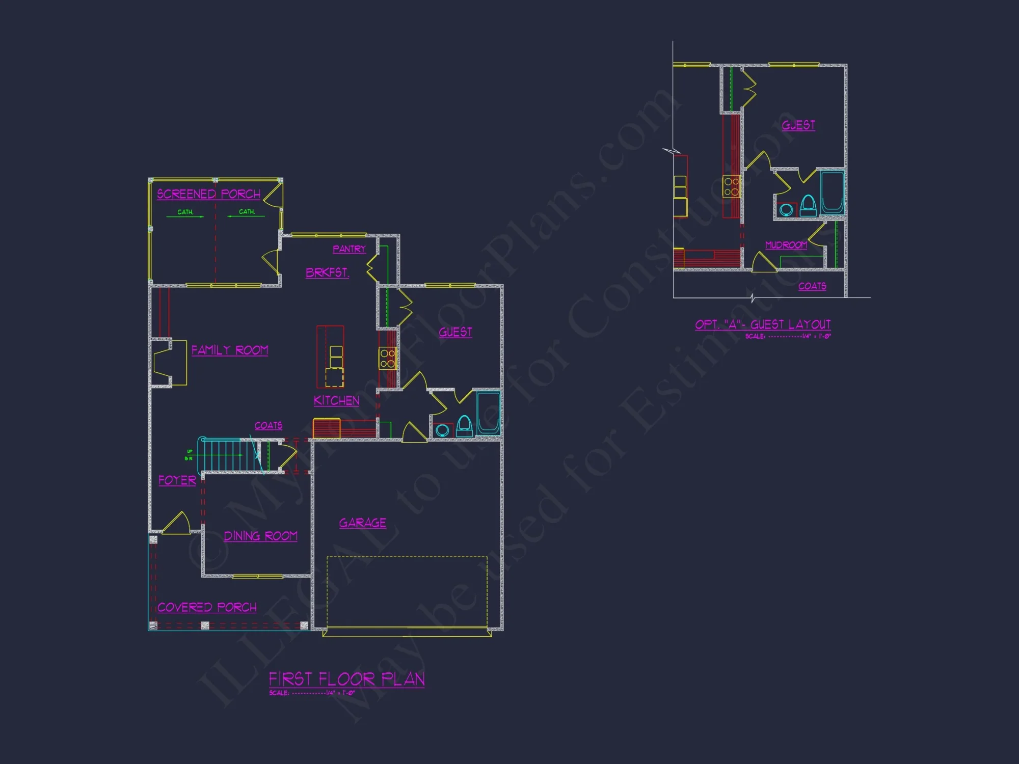 Modern 2.5 Story house Plan with CAD Blueprint Designs