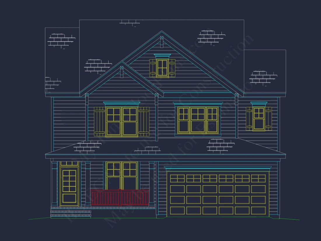 Modern 2.5 Story house Plan with CAD Blueprint Designs