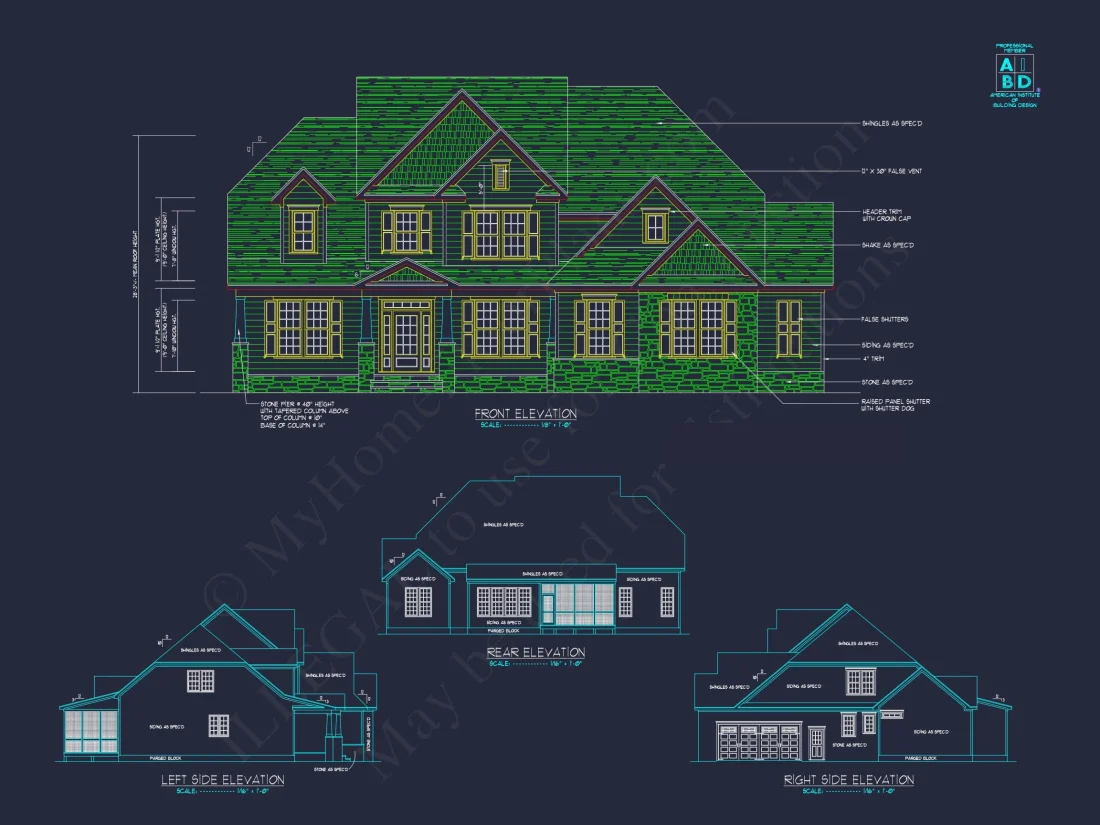 Custom house Design Blueprint with Floor Plans & CAD Features
