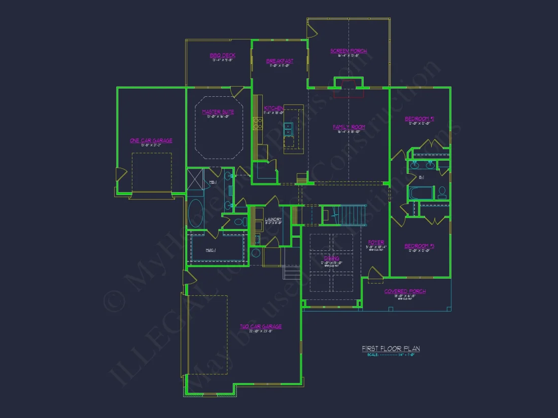 Charming house Floor Plan with CAD Designs and Blueprint