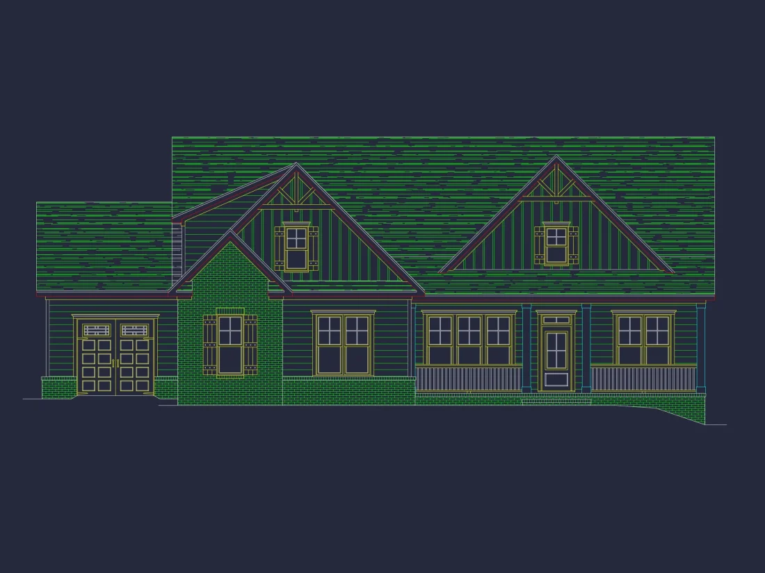 Charming house Floor Plan with CAD Designs and Blueprint