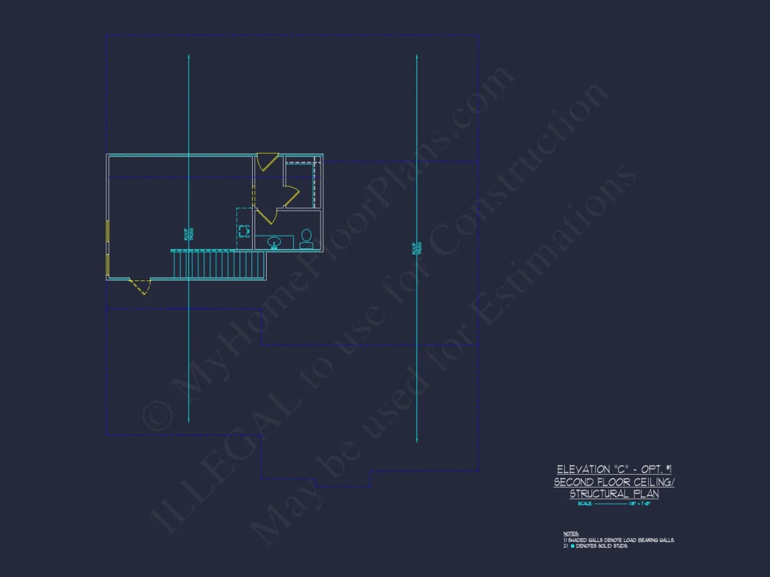 "Craftsman style house with open floor concept and accompanying CAD blueprint"