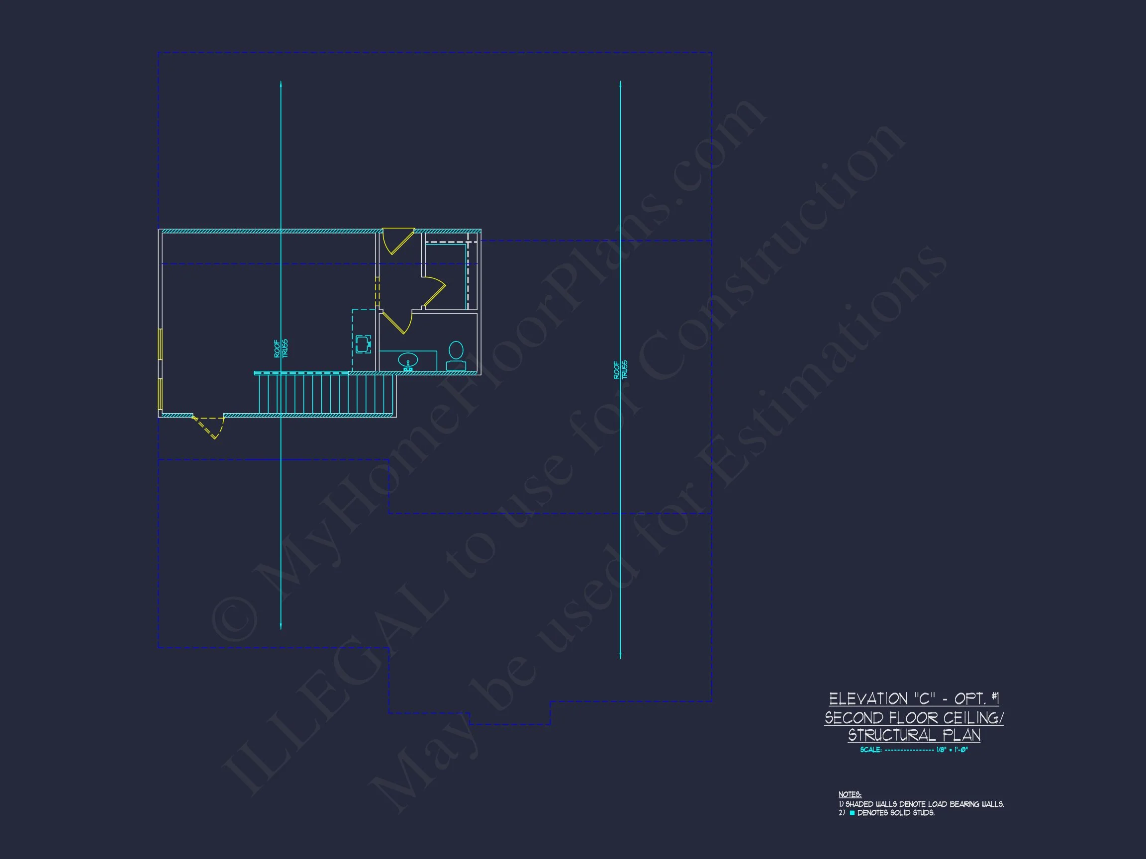 "Craftsman style house with open floor concept and accompanying CAD blueprint"