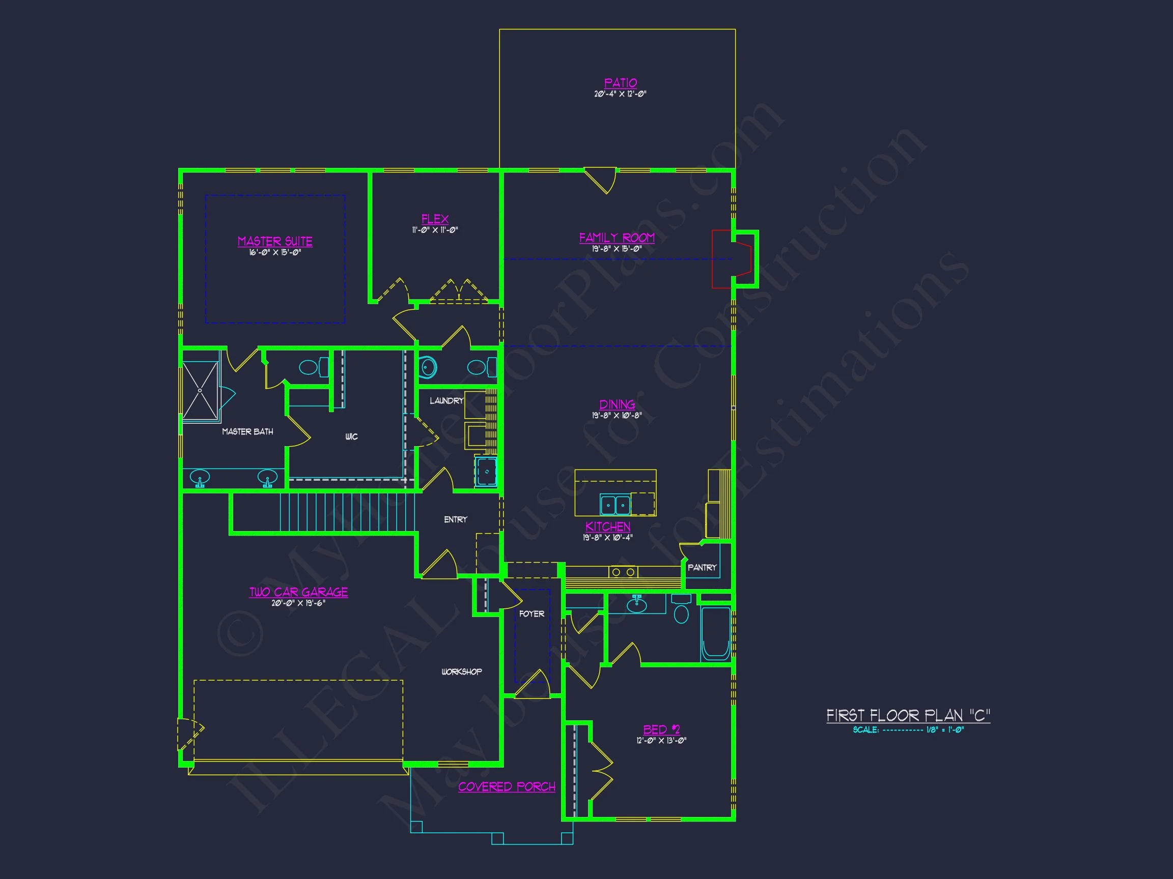 Stunning Craftsman house Plan with Open Floor Design and CAD Blueprint