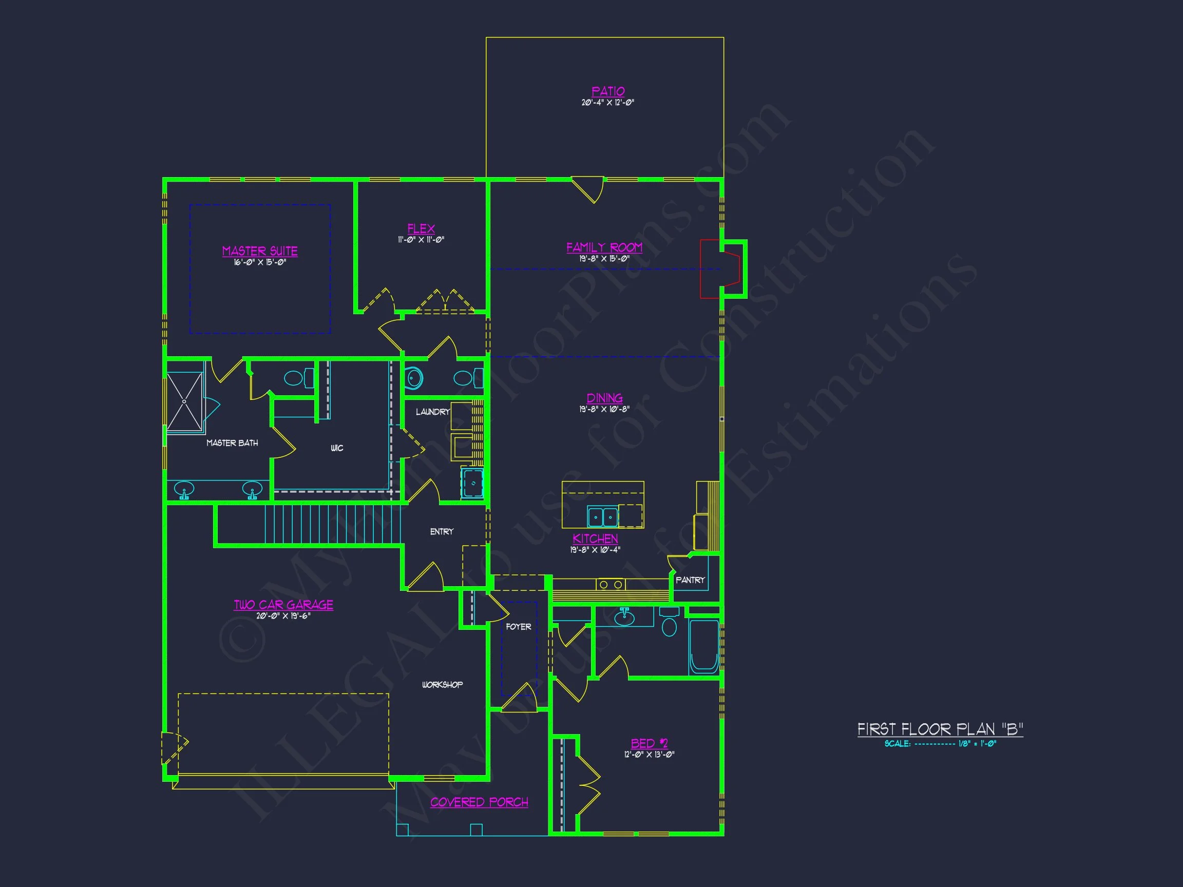Stunning Craftsman house Plan with Open Floor Design and CAD Blueprint