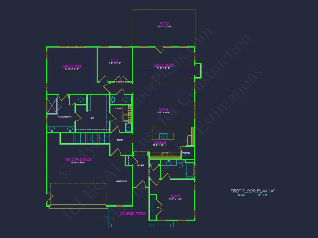Stunning Craftsman house Plan with Open Floor Design and CAD Blueprint